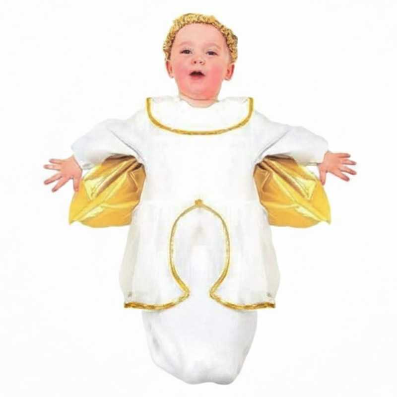DEGUISEMENT BEBE ANGE BLANC ET OR TAILLE 9 MOIS 