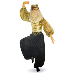 DEGUISEMENT BELLE DE NUIT ORIENTALE OR NOIR TAILLE L