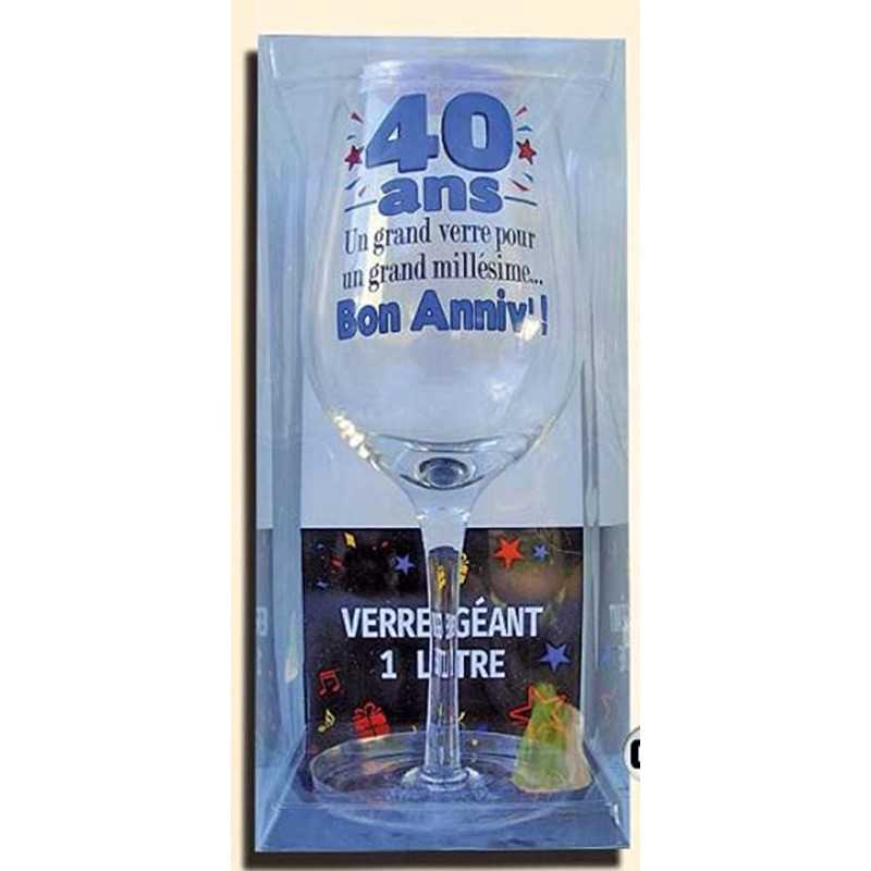VERRE A VIN XXXL 40 ANS 