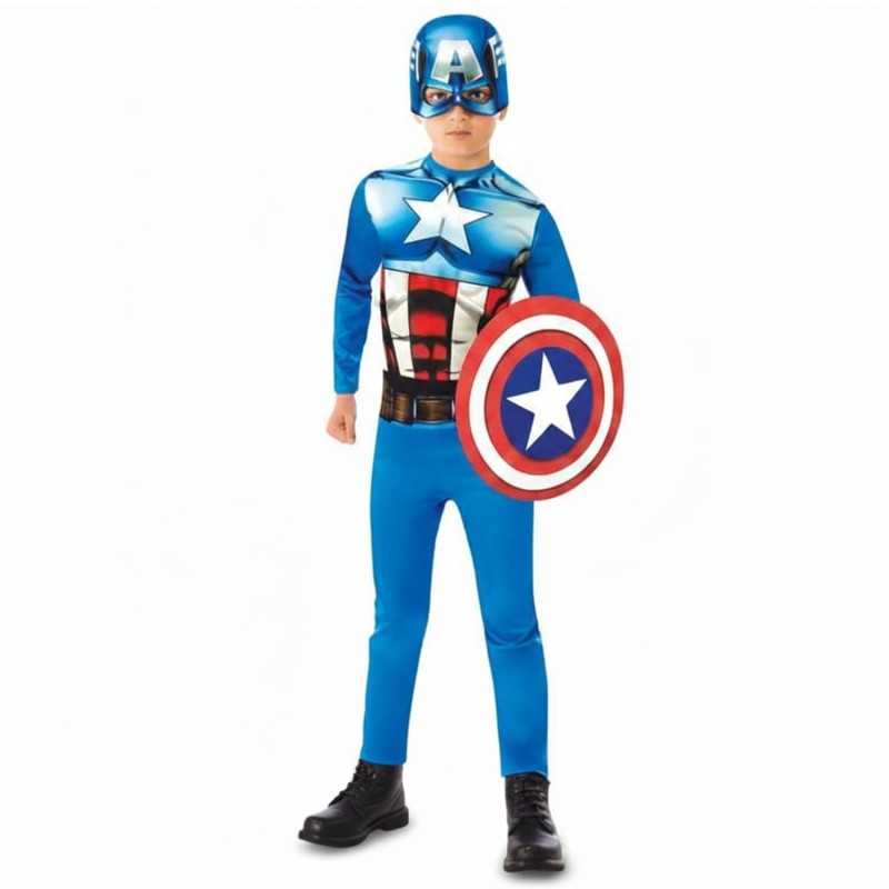 DEGUISEMENT CAPTAIN AMERICA + BOUCLIER TAILLE 5-6 ANS
