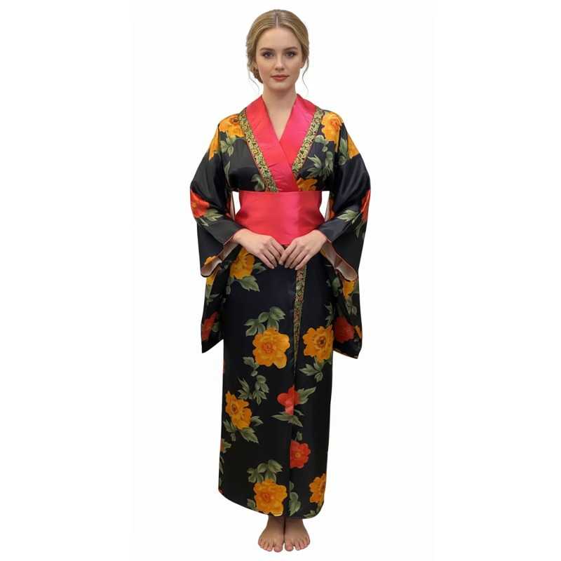 DEGUISEMENT CHINOISE OU JAPONAISE KIMONO FLEURI TAILLE S