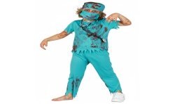 DEGUISEMENT CHIRURGIEN ZOMBIE HALLOWEEN TAILLE 7/9 ANS