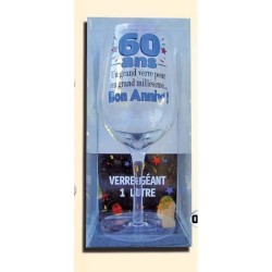 VERRE A VIN XXXL CADEAU ANNIVERSAIRE 60 ANS