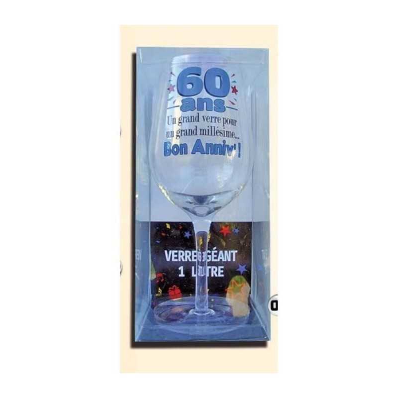 VERRE A VIN XXXL CADEAU ANNIVERSAIRE 60 ANS 