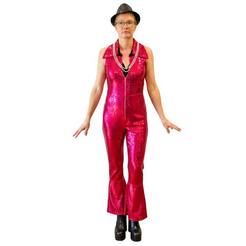 DEGUISEMENT COMBINAISON DISCO FUCHSIA TAILLE 36/38