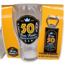 COFFRET ANTI-SOIF BIERE + DECAPSULEUR 50 ANS