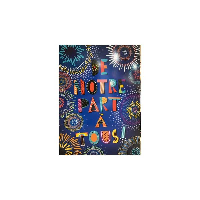 CARTE DOUBLE DE NOTRE PART A TOUS 40 X 29.5 CM