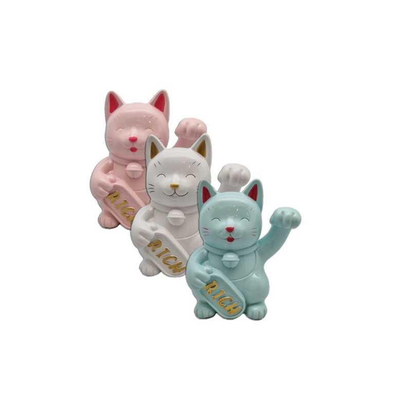 TIRELIRE LUCKY CAT RICH COULEUR ASSORTIS 