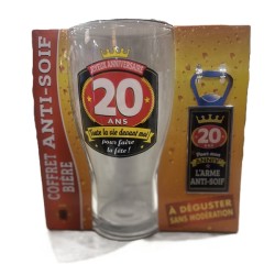 COFFRET ANTI-SOIF BIERE + DECAPSULEUR 20 ANS