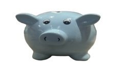 TIRELIRE COCHON BLEU l'ARGENT 