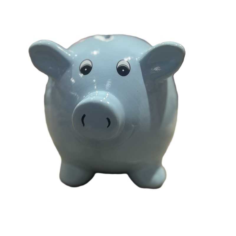 TIRELIRE COCHON BLEU l'ARGENT 