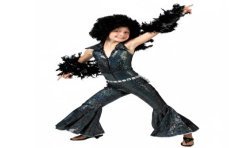 DEGUISEMENT COMBINAISON VELOURS NOIR PAILETTE TAILLE 8 ANS 