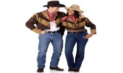 DEGUISEMENT COWBOY VESTE FRANGEE TAILLE 54