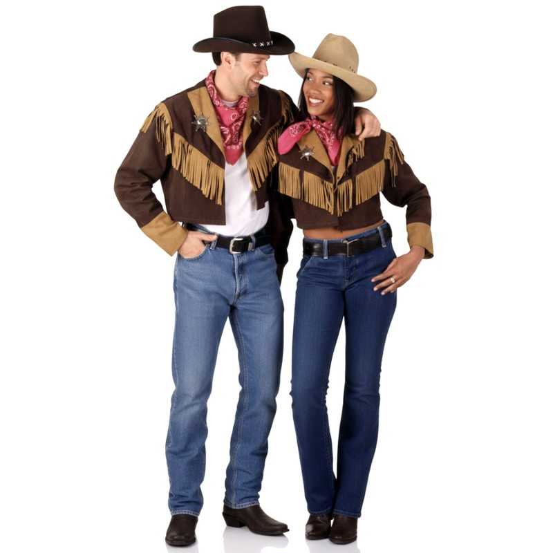 DEGUISEMENT COWBOY VESTE FRANGEE TAILLE 54