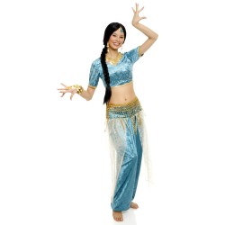 DEGUISEMENT DANSEUSE DU VENTRE BLEU ET OR BOLLYWOOD TAILLE 40/42