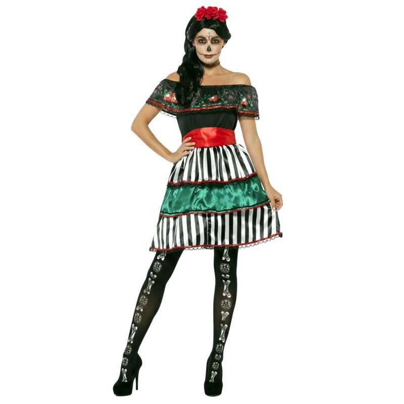 DEGUISEMENT DAY OF THE DEAD SENORITA DOLL ROBE MEXICAINE TAILLE S