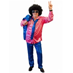 DEGUISEMENT DISCO ENSEMBLE BLEU PAILLETTE TAILLE 54