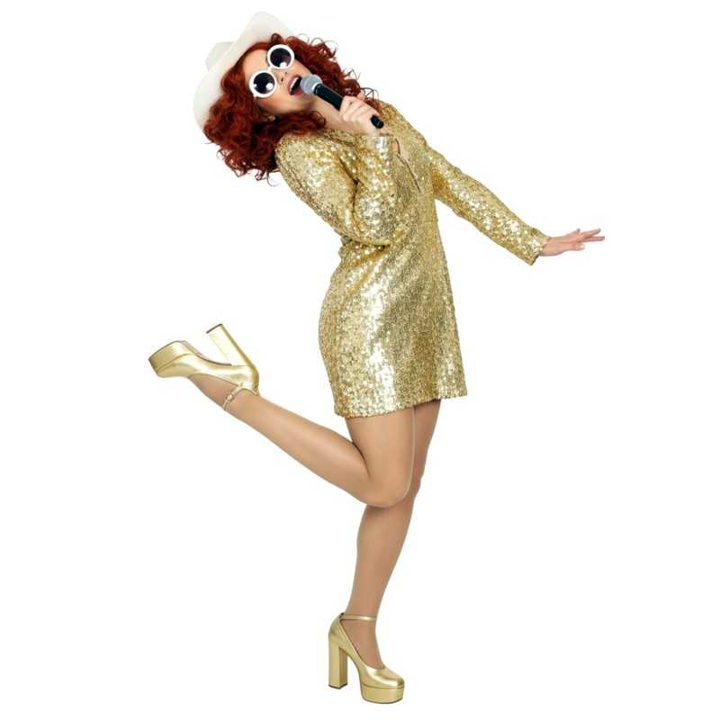 DEGUISEMENT ROBE DISCO OR TAILLE UNIQUE 