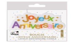 BOUGIE JOYEUX ANNIVERSAIRE MULTICOLORE 