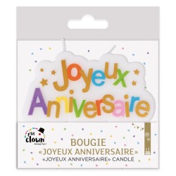 BOUGIE JOYEUX ANNIVERSAIRE MULTICOLORE