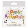 BOUGIE JOYEUX ANNIVERSAIRE MULTICOLORE 