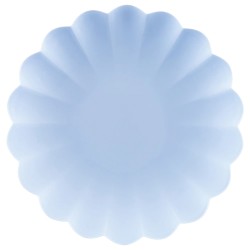 4 ASSIETTES EN PLASTIQUE REUTILISABLE BLEU CIEL 22 CM DE DIAMETRE