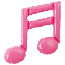 BALLON METALLIQUE PETITE NOTE DE MUSIQUE DOUBLE ROSE