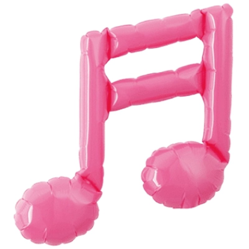 BALLON METALLIQUE PETITE NOTE DE MUSIQUE DOUBLE ROSE