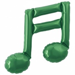 BALLON METALLIQUE PETITE NOTE DE MUSIQUE DOUBLE VERT