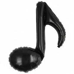 BALLON METALLIQUE PETITE NOTE DE MUSIQUE SIMPLE NOIR