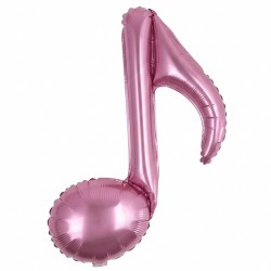 BALLON METALLIQUE PETITE NOTE DE MUSIQUE SIMPLE ROSE 