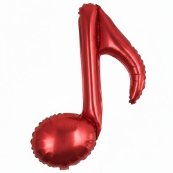 BALLON METALLIQUE PETITE NOTE DE MUSIQUE SIMPLE ROUGE