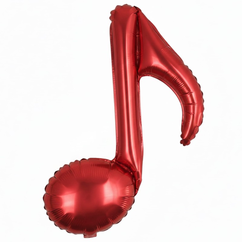 BALLON METALLIQUE PETITE NOTE DE MUSIQUE SIMPLE ROUGE
