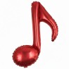 BALLON METALLIQUE PETITE NOTE DE MUSIQUE SIMPLE ROUGE