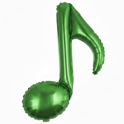 BALLON METALLIQUE PETITE NOTE DE MUSIQUE SIMPLE VERT