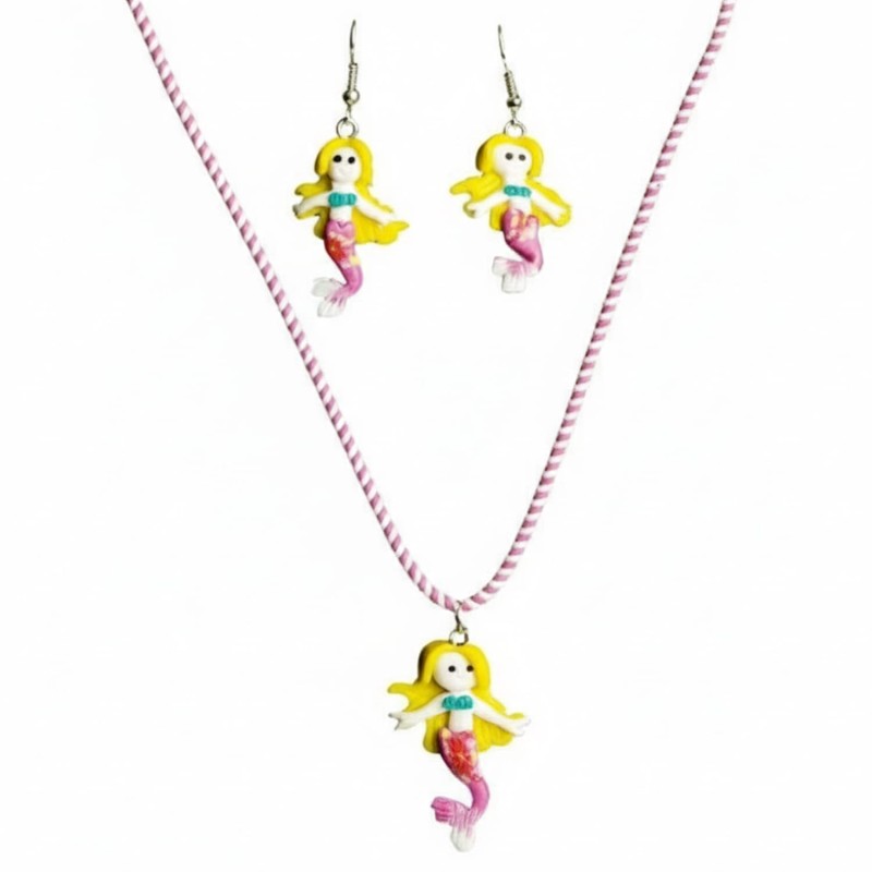COLLIER ET BOUCLE D'OREILLE PETITE SIRENE 