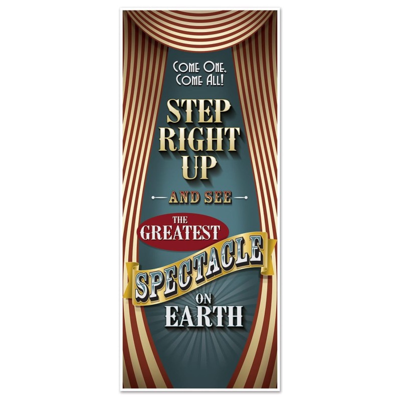 DECORATION DE PORTE CIRQUE VINTAGE 76 CM X 182 CM
