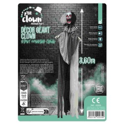 DECORATION GEANTE HALLOWEEN CLOWN SONORE ET LUMINENUX 3.6 METRES