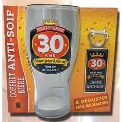 COFFRET ANTI-SOIF BIERE + DECAPSULEUR 30 ANS