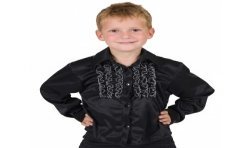 DEGUISEMENT ENFANT CHEMISE RUCHE NOIRE DISCO TAILLE 164 