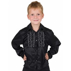 DEGUISEMENT ENFANT CHEMISE RUCHE NOIRE DISCO TAILLE 164 