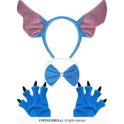 SET ENSEMBLE MONSTRE BLEU ( SERRE-TETE ET GANTS )