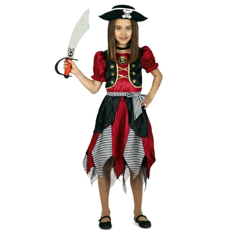 DEGUISEMENT ENFANT FILLE PIRATE ROBE TAILLE 7-9 ANS 