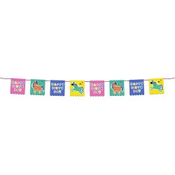GUIRLANDE DE FANIONS LICORNE HAPPY BIRTHDAY 6 METRES