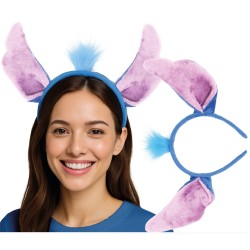 SERRE-TETE ALIENNE BLEU AVEC CHEVEUX 