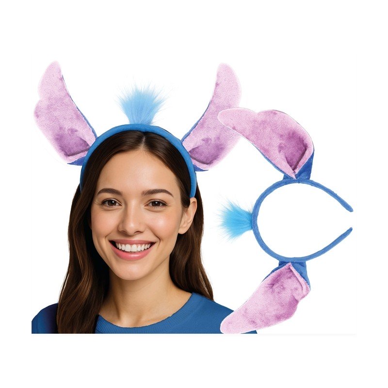 SERRE-TETE ALIENNE BLEU AVEC CHEVEUX 