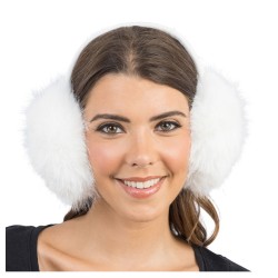 CACHE-OREILLES PLIABLES FAUSSE FOURRURE BLANC 