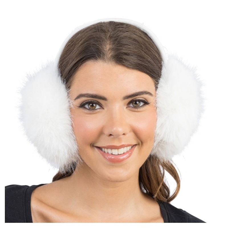 CACHE-OREILLES PLIABLES FAUSSE FOURRURE BLANC 