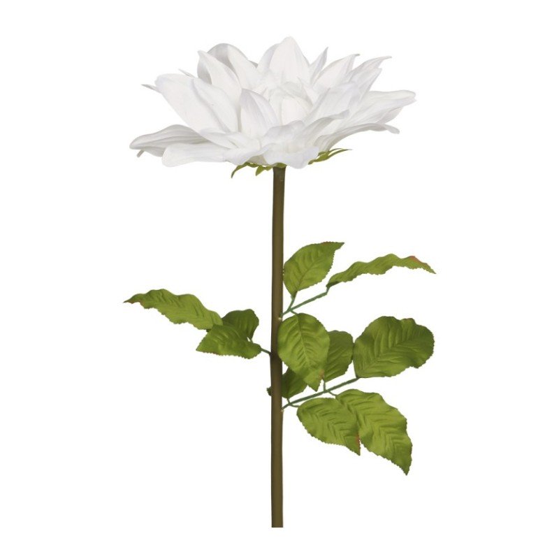 DECORATION DAHLIA GEANT BLANC SUR TIGE 