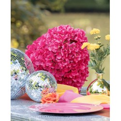 DECORATION FLEURS HORTENSIA GEANTE FUCHSIA SUR TIGE 35 CM X 150 CM